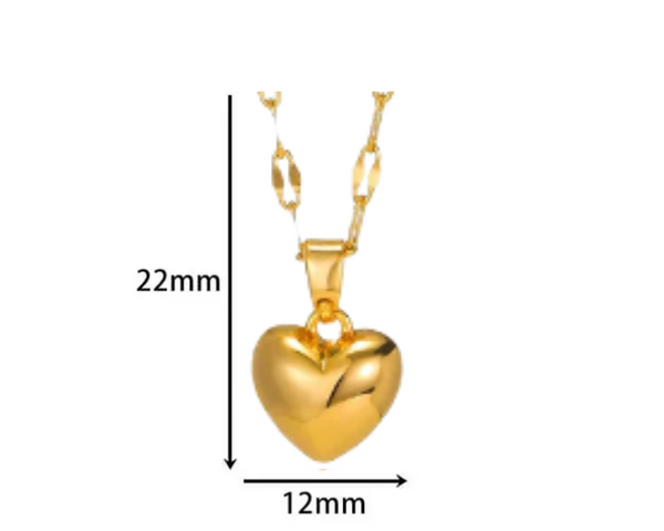 1 A Little Gold Heart Necklace, Stainless Steel