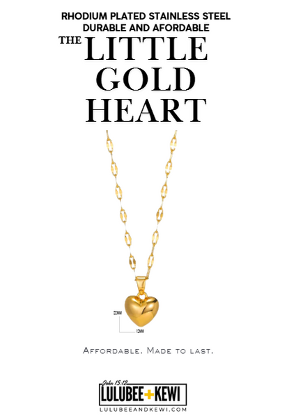 1 A Little Gold Heart Necklace, Stainless Steel