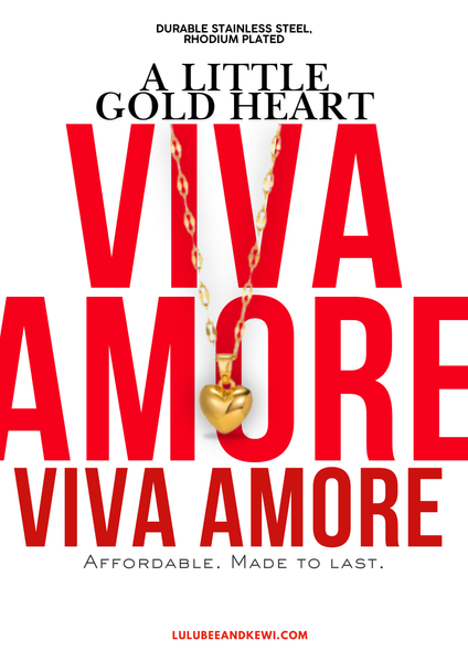 1 A Little Gold Heart Necklace, Stainless Steel