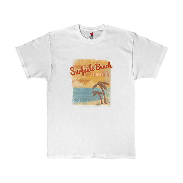 Surfside Beach South Caroina "Travel Poster" Design 10+ Colors Unisex short sleeve t-shirt, Tagless T-Shirt - LuluBee+Kewi 