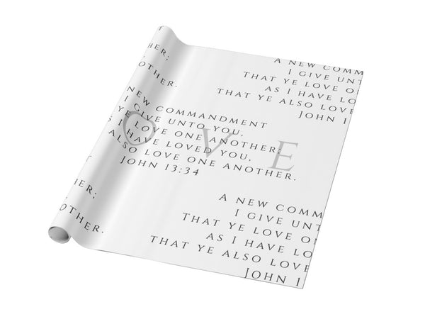A Scripture John 13:34 gift wrapping paper