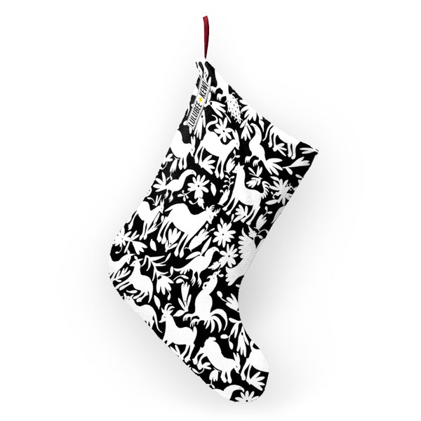 An Otomi Pattern Black and White Christmas Stockings