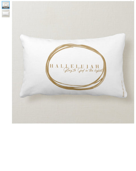 A Scripture Collection Hallelujah glory to God Throw Pillow