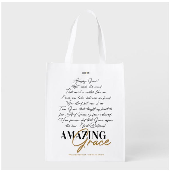 Scripture Collection 19-Amazing Grace reusable grocery gift bag
