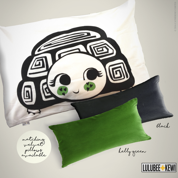 Desert Turtle Pillowcase, Hand Drawn Pillow Sham by American Artist Catherine Cortes - LuluBee+Kewi 