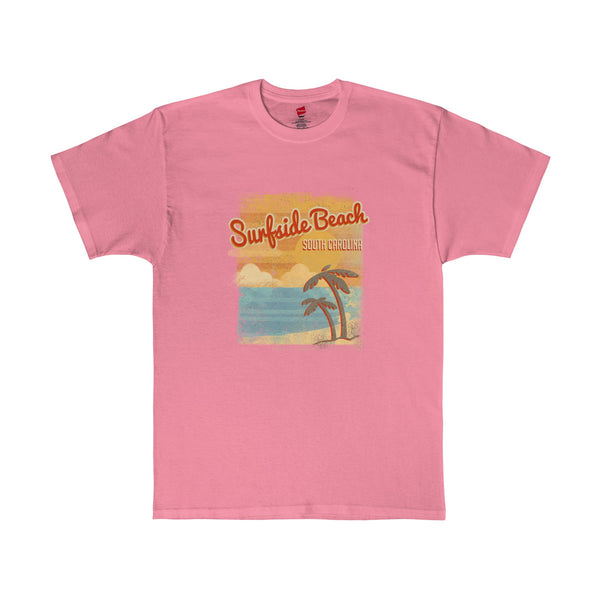 Surfside Beach South Caroina "Travel Poster" Design 10+ Colors Unisex short sleeve t-shirt, Tagless T-Shirt - LuluBee+Kewi 