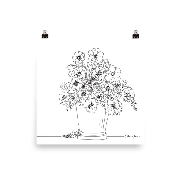 Bunch of Flowers, Illustration by Catherine Cortes, Poster Print - LuluBee+Kewi 