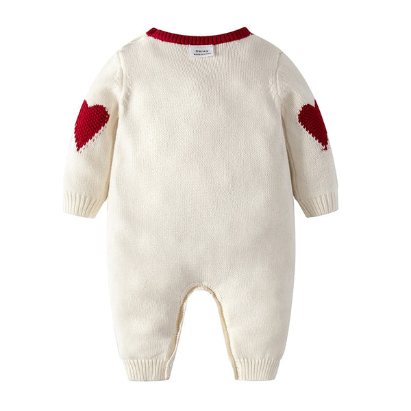 A Bundle of Love, Baby Loving Heart Knit Rompers Jumpsuits