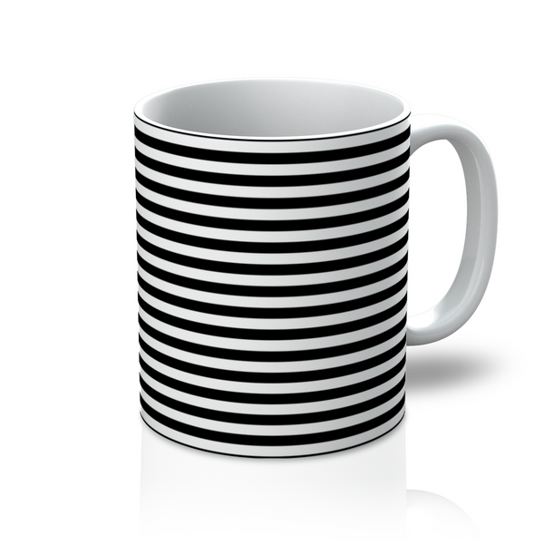 Coffee + Tea, Black + White Stripes by LuluBee + Kewi Mug - LuluBee+Kewi 