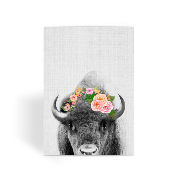 Bison Boho by LuluBee + Kewi Greeting Card - LuluBee+Kewi 
