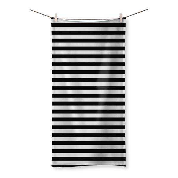 Black + White Stripes by LuluBee + Kewi Beach Towel - LuluBee+Kewi 