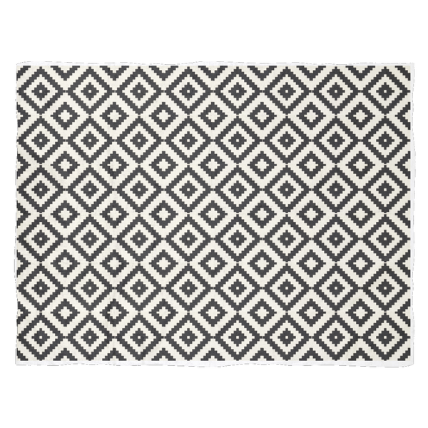 Aztec Diamond Pattern, Black + Ivory, Graphic Print Blanket, 3 sizes - LuluBee+Kewi 